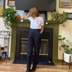 Pleated Cotton Trousers
